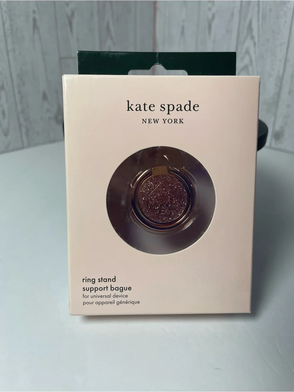 kate spade Rose Gold Glitter Phone Ring Stand